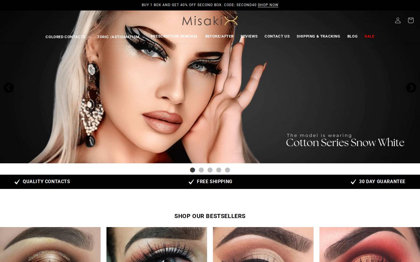 Misakiみさき미사키美莎 Contact Lens homepage screenshot