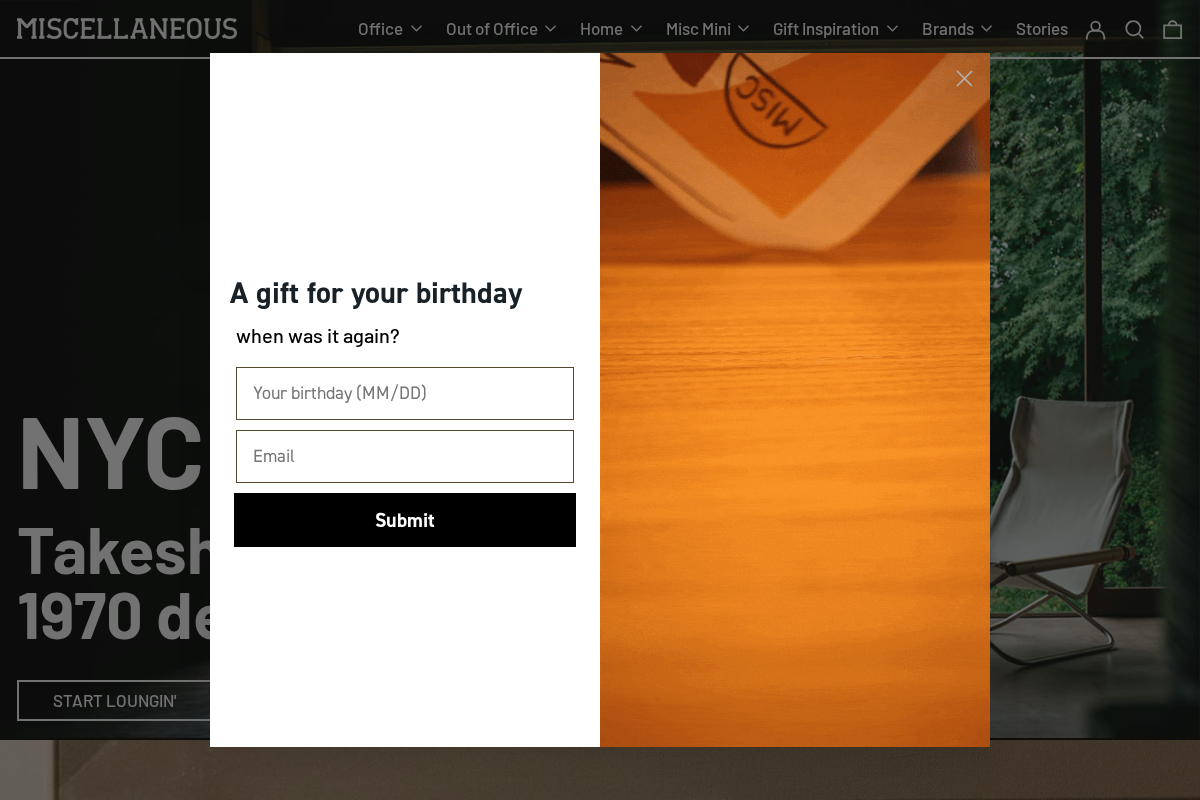 Misc. Store homepage screenshot