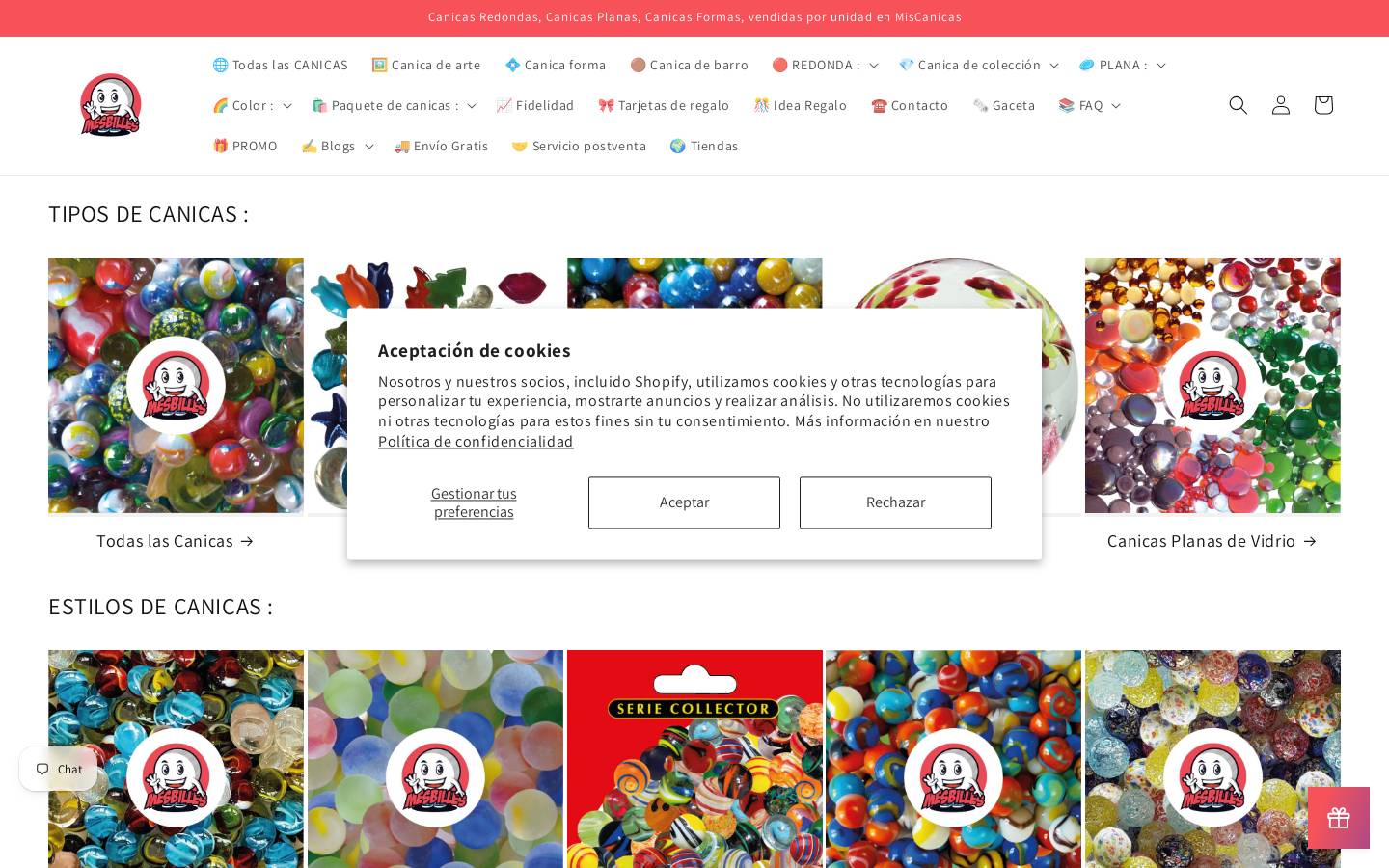 miscanicas.com homepage screenshot