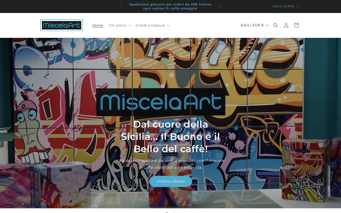 miscelaart.it homepage screenshot