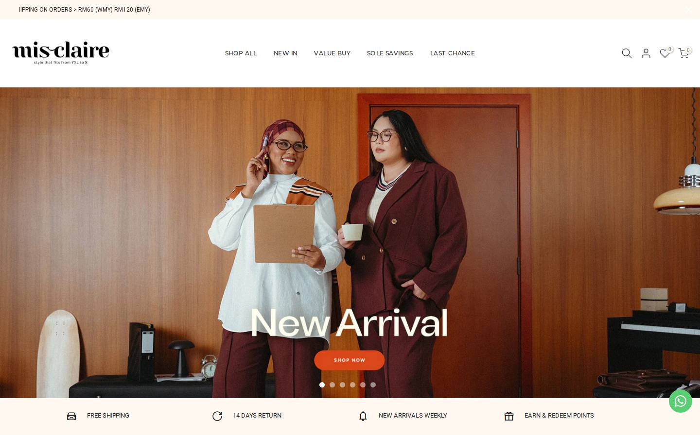 misclaire.com homepage screenshot