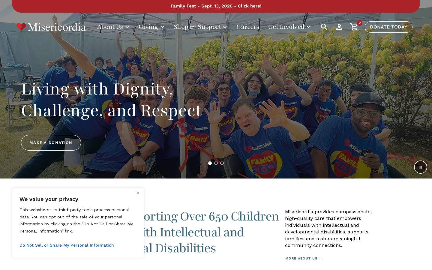 misericordia.com homepage screenshot
