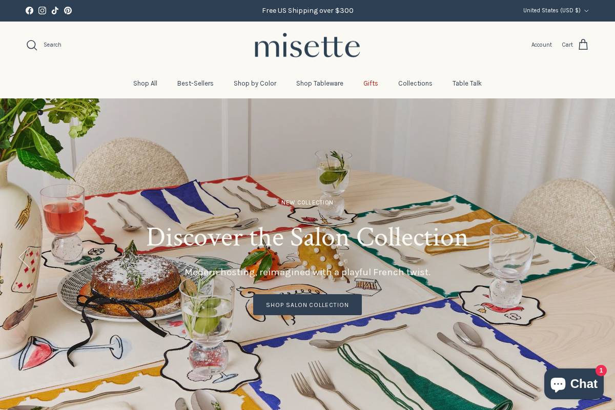 misettetable.com homepage screenshot