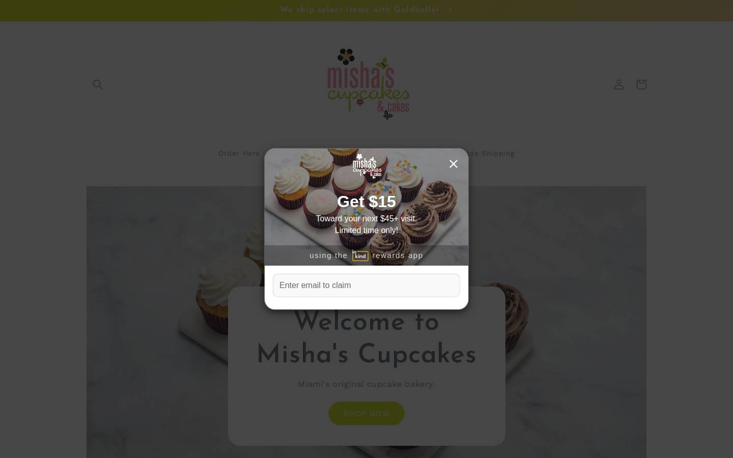 mishascupcakes.com homepage screenshot