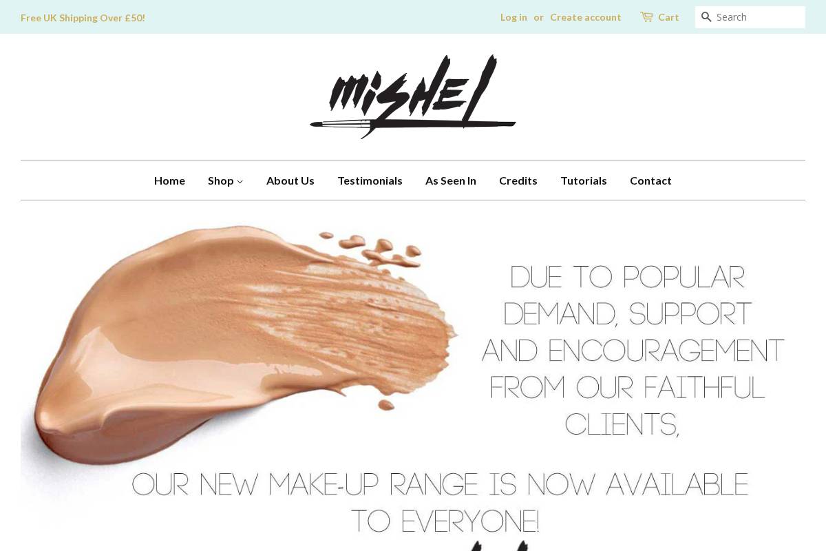 mishelmakeup.com homepage screenshot
