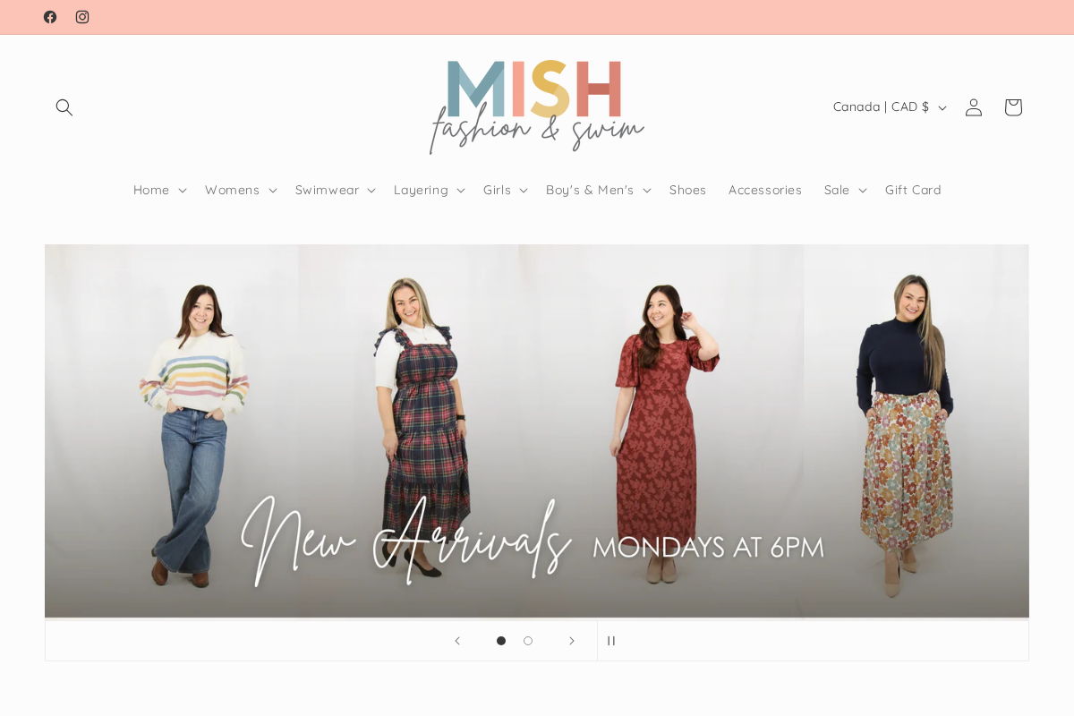 mishfashionandswim.com homepage screenshot