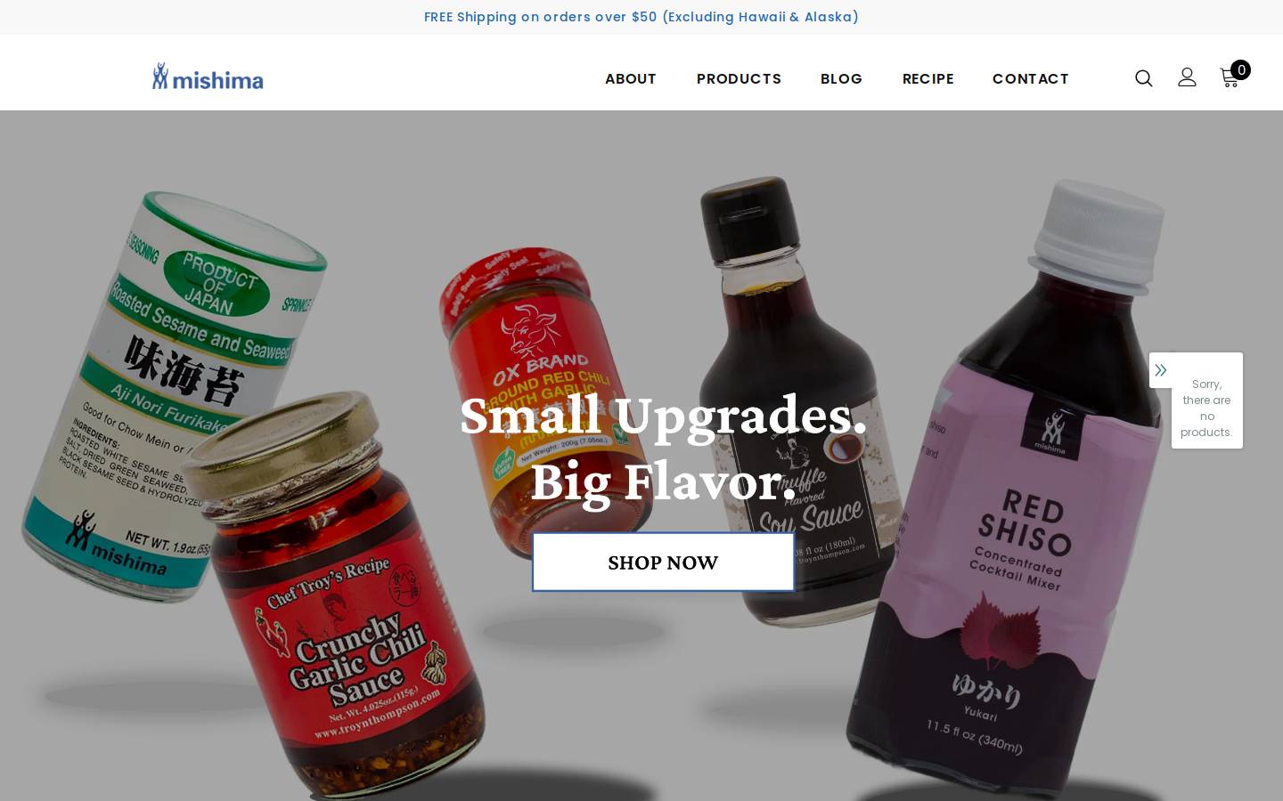 mishima.com homepage screenshot