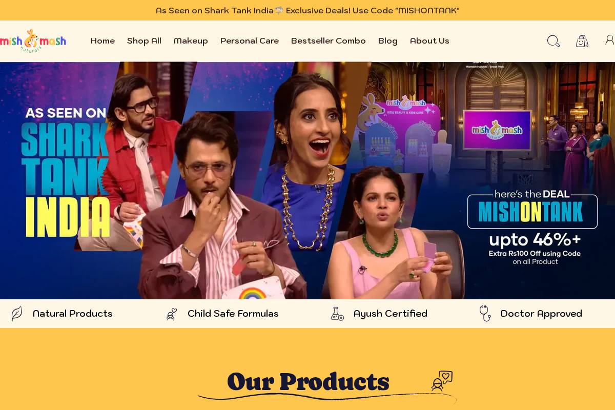 mishmashnaturals.com homepage screenshot