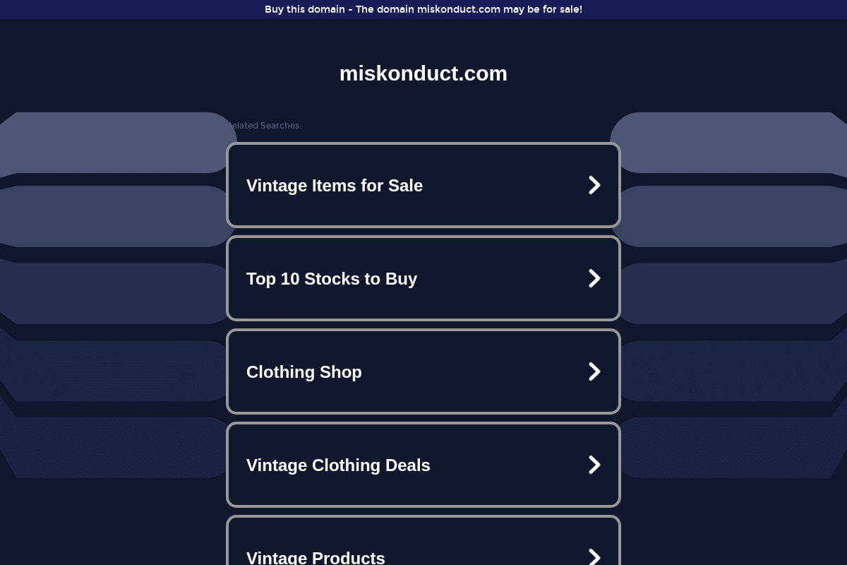 miskonduct.com homepage screenshot