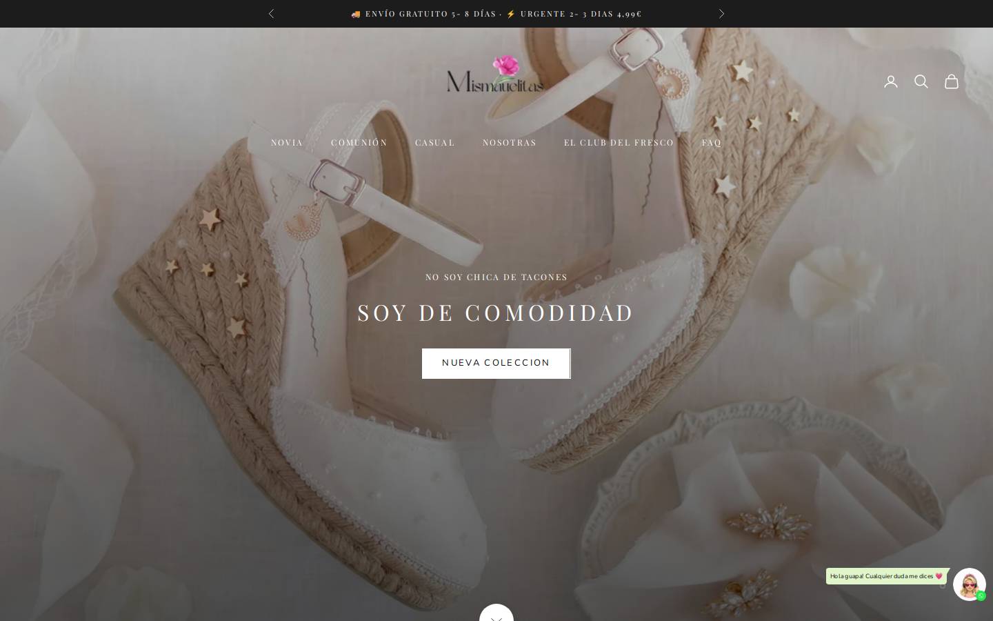 mismanuelitas.com homepage screenshot