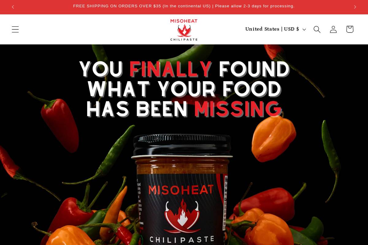 misoheat.com homepage screenshot