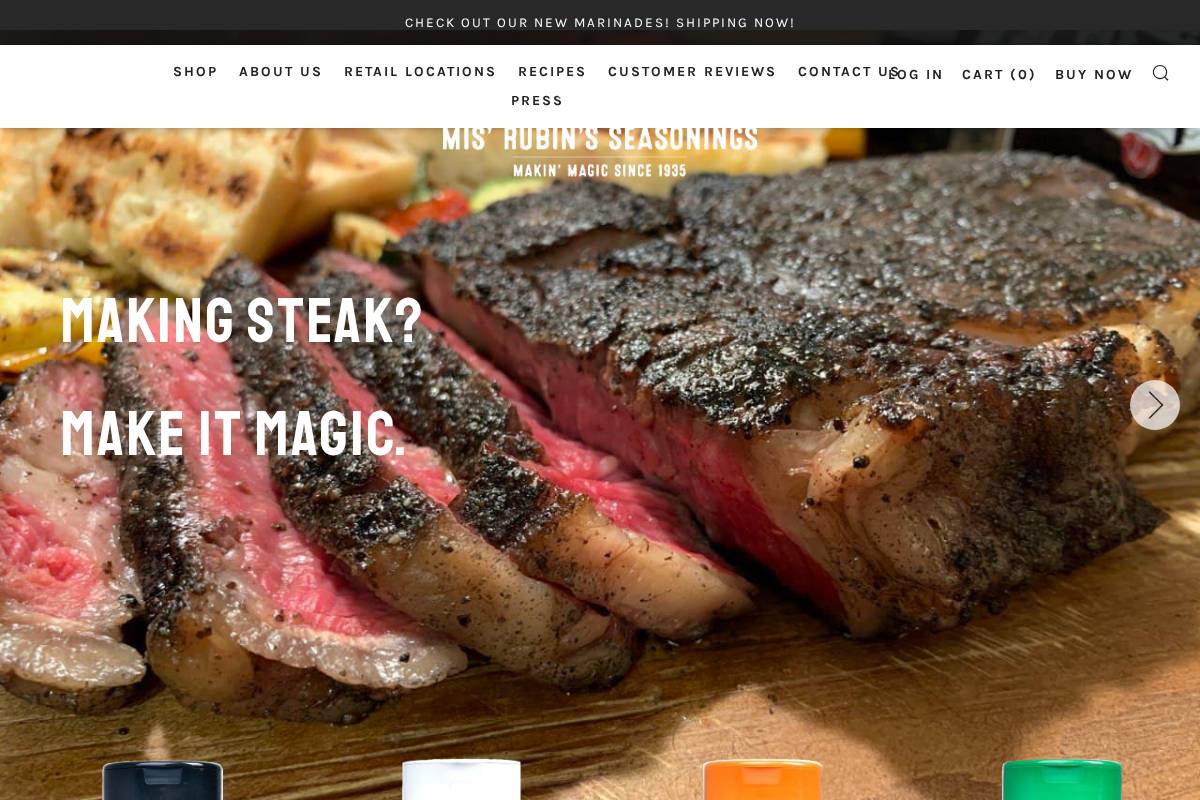 misrubins.com homepage screenshot