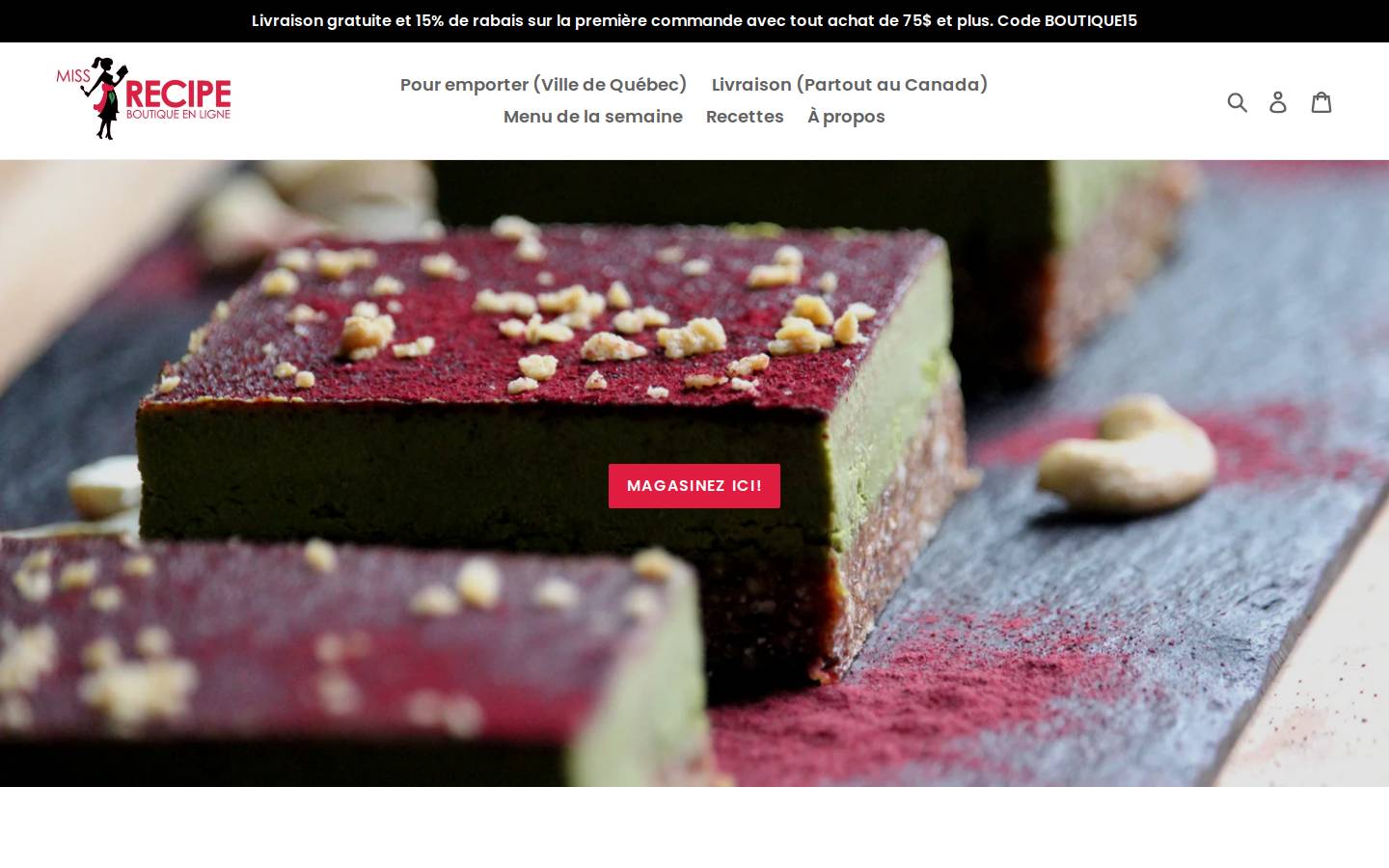 miss-recipe.com homepage screenshot