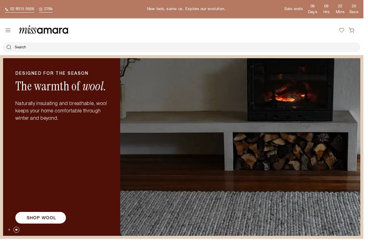 missamara.com.au homepage screenshot