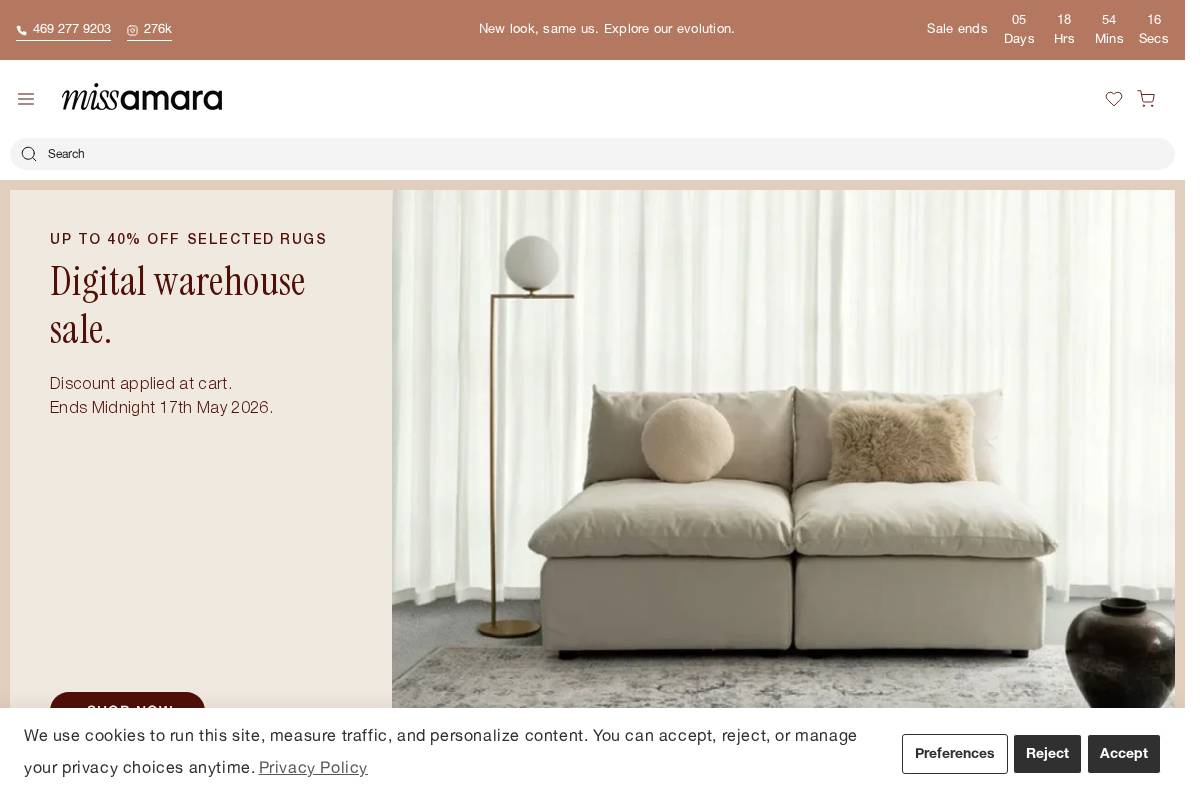 missamara.com homepage screenshot