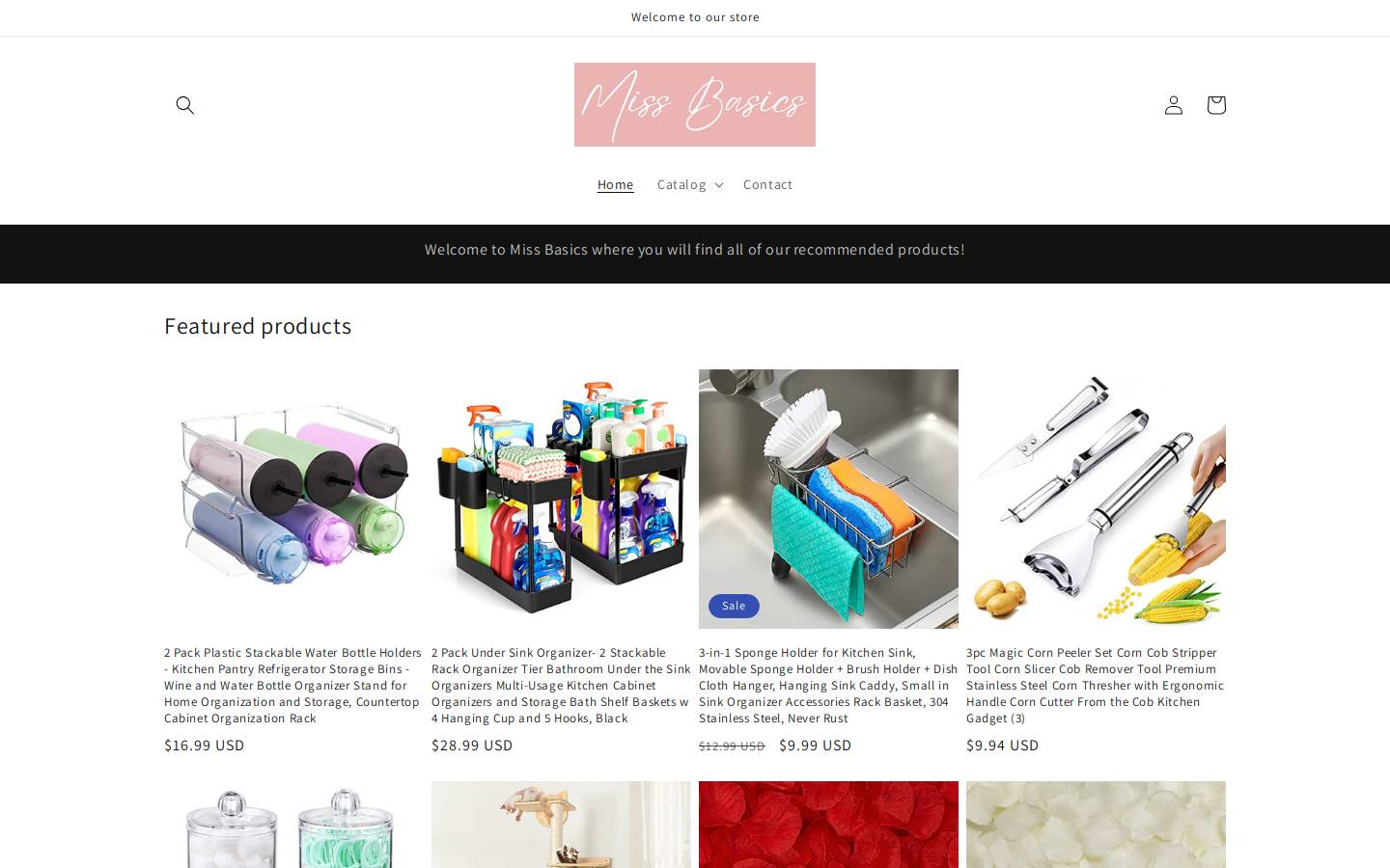 missbasics.com homepage screenshot