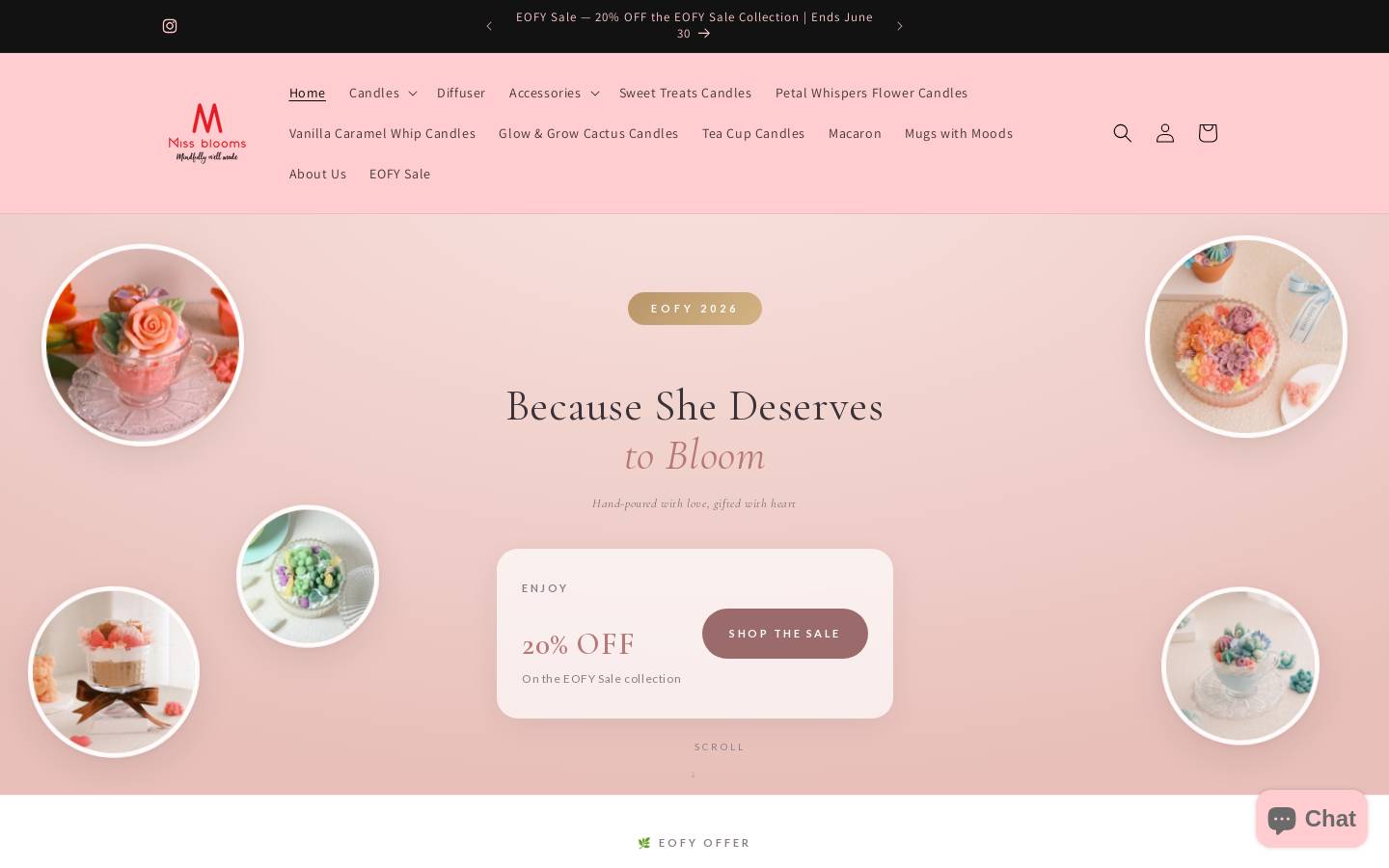 missblooms.com.au homepage screenshot