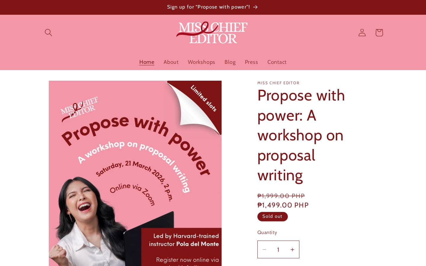 misschiefeditor.com homepage screenshot