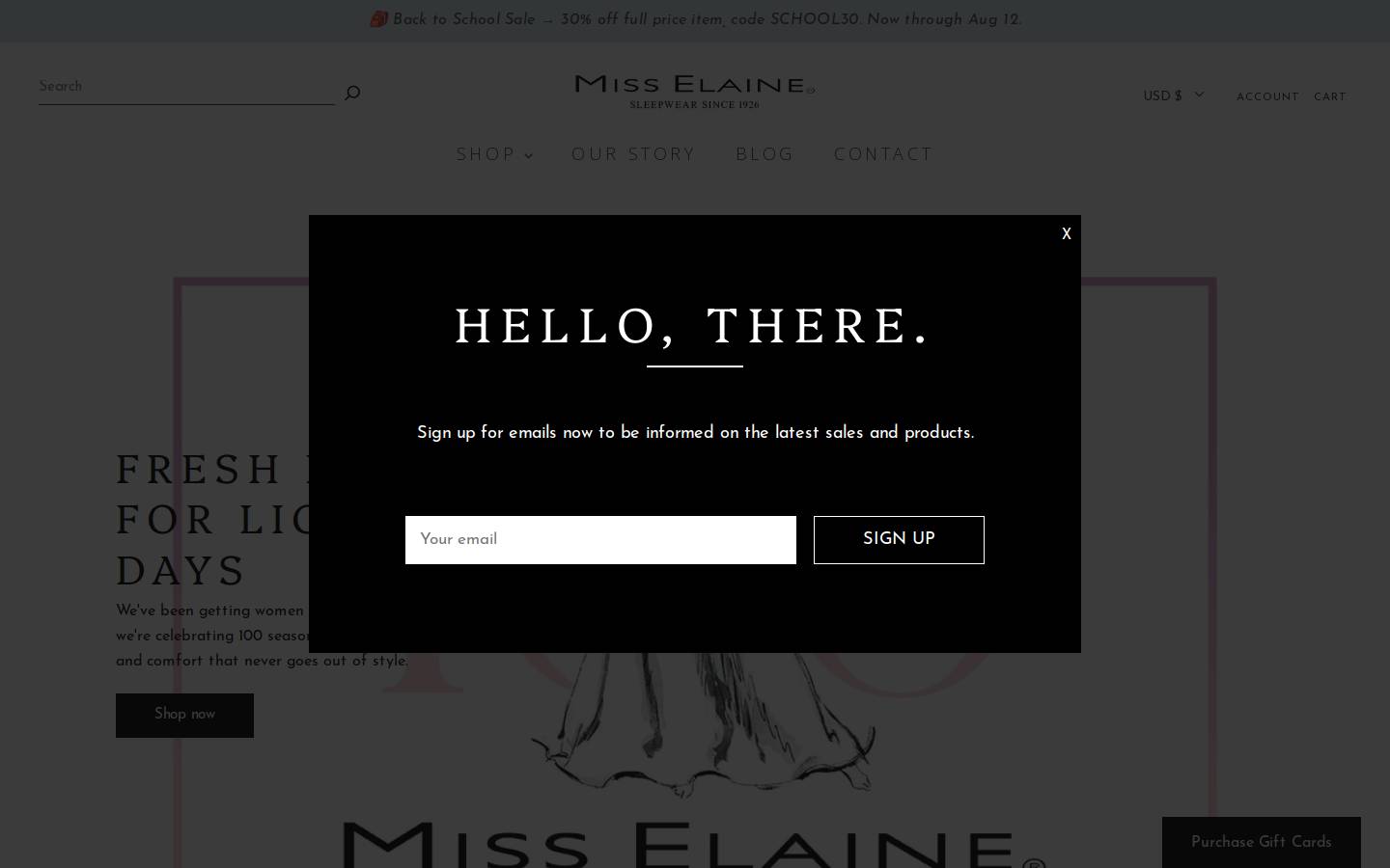 misselaine.com homepage screenshot