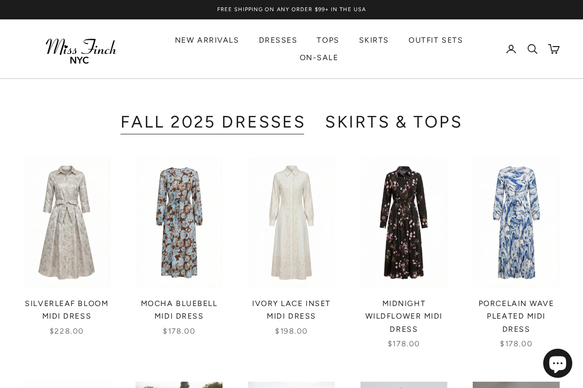 MissFinchNYC homepage screenshot