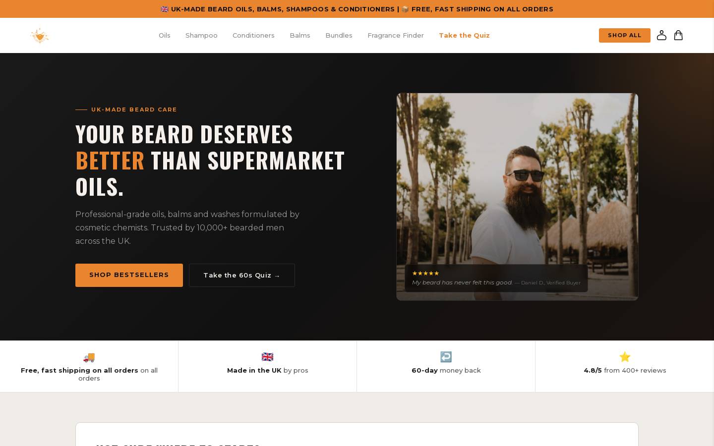 Mission Beard homepage screenshot