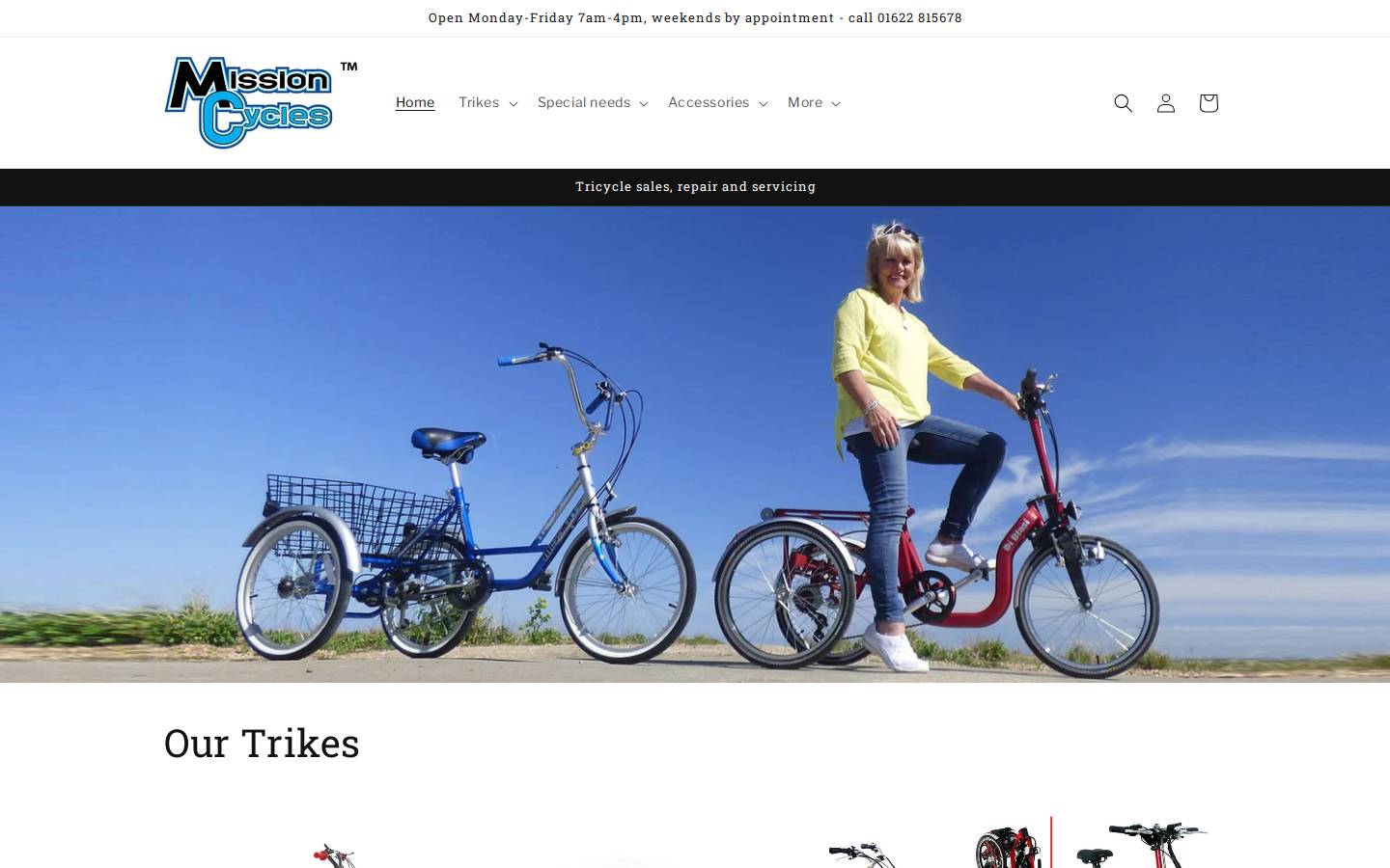 Mission homepage screenshot