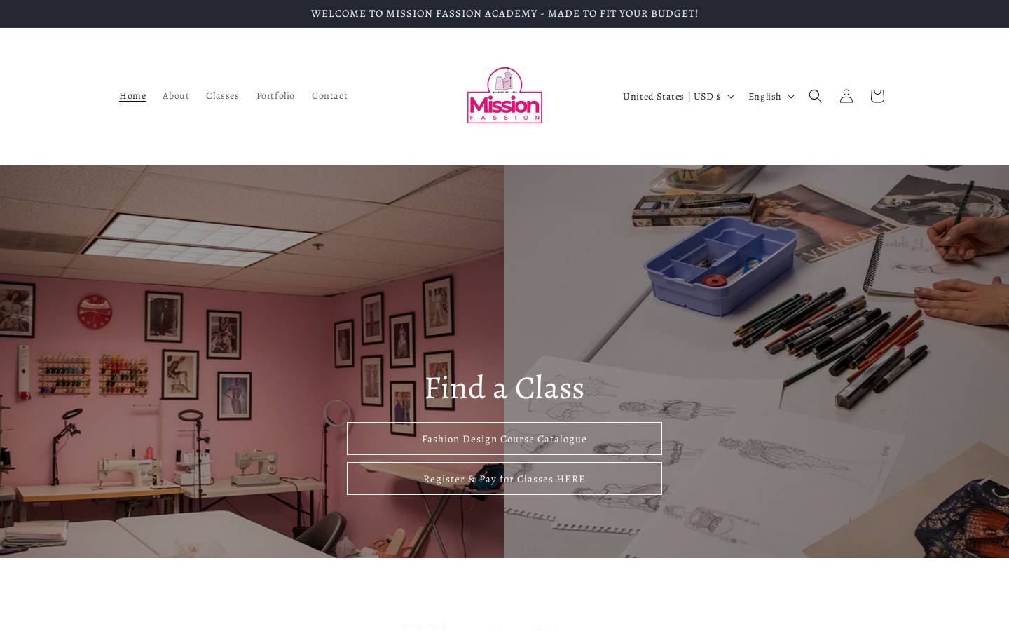 missionfassion.com homepage screenshot