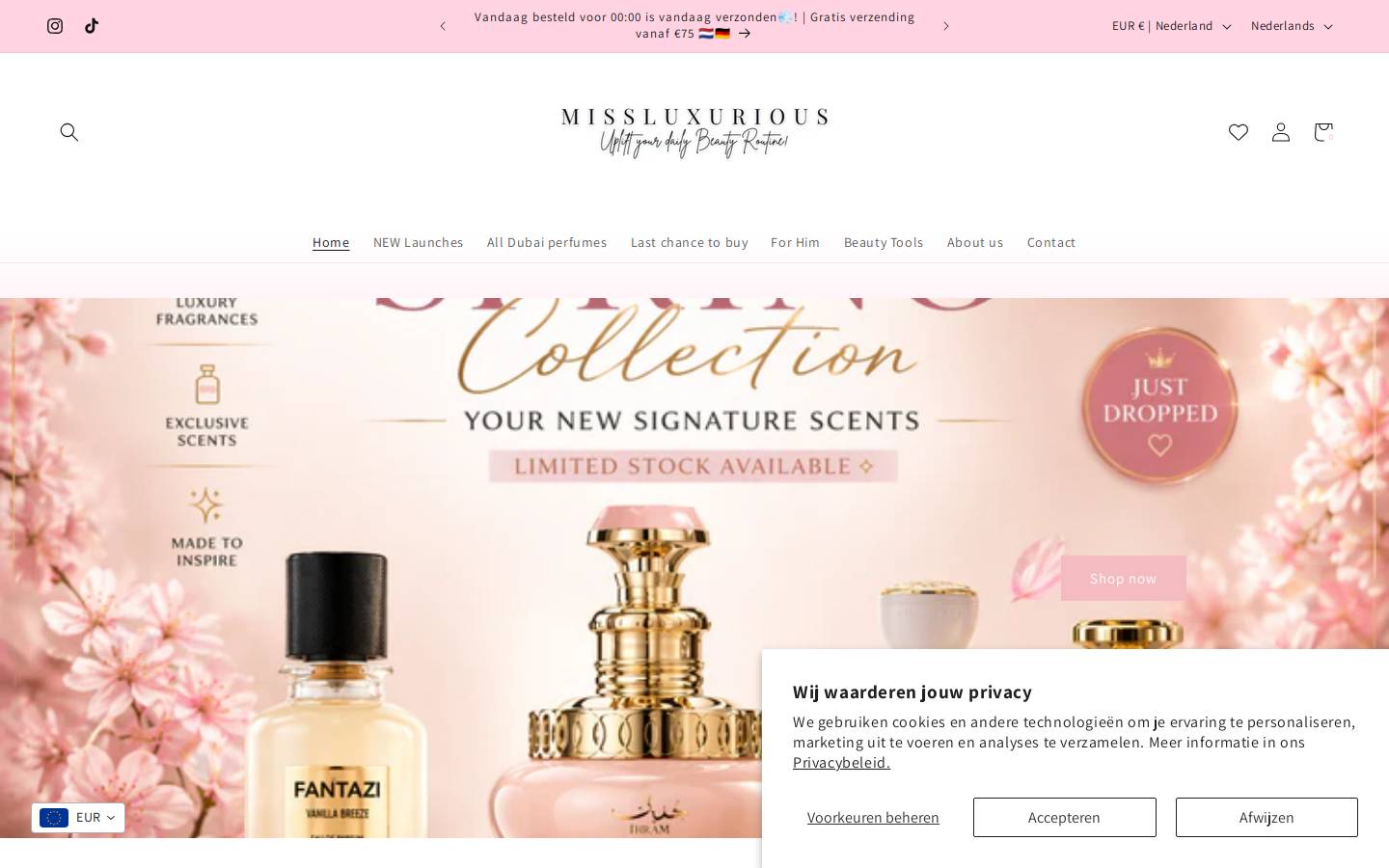Missluxurious homepage screenshot
