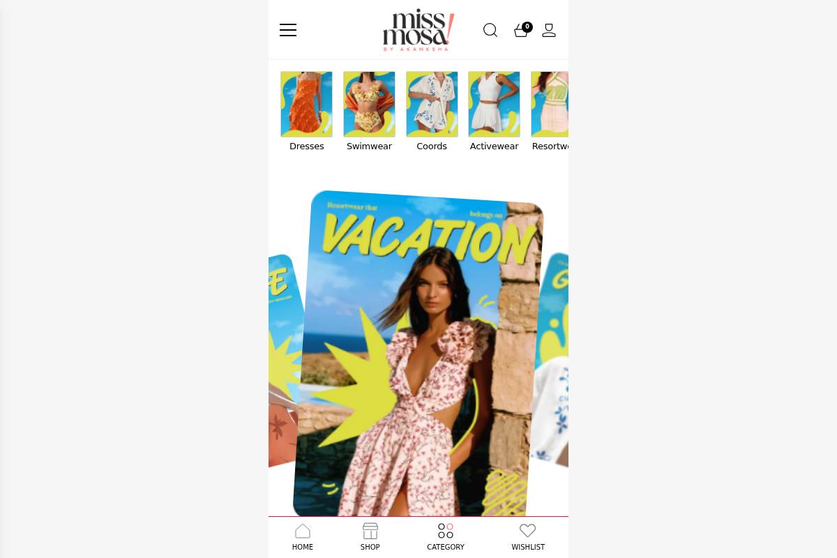 missmosa.in homepage screenshot