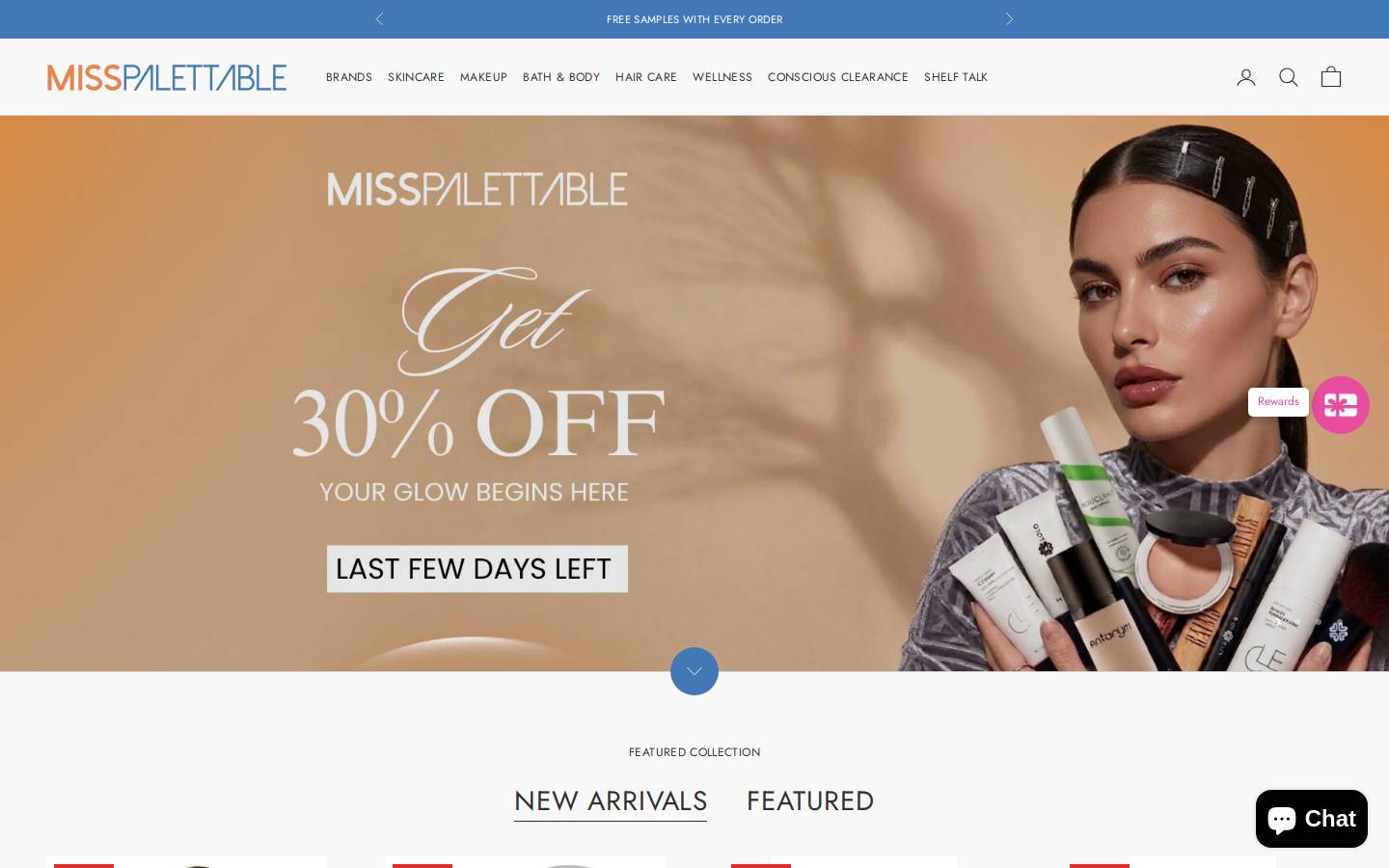 misspalettable.com homepage screenshot
