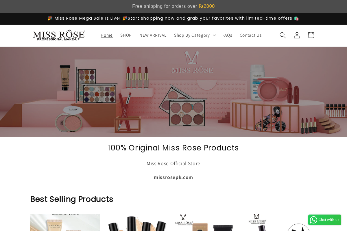 Miss Rose homepage screenshot