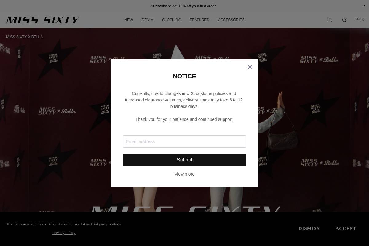 Miss Sixty homepage screenshot