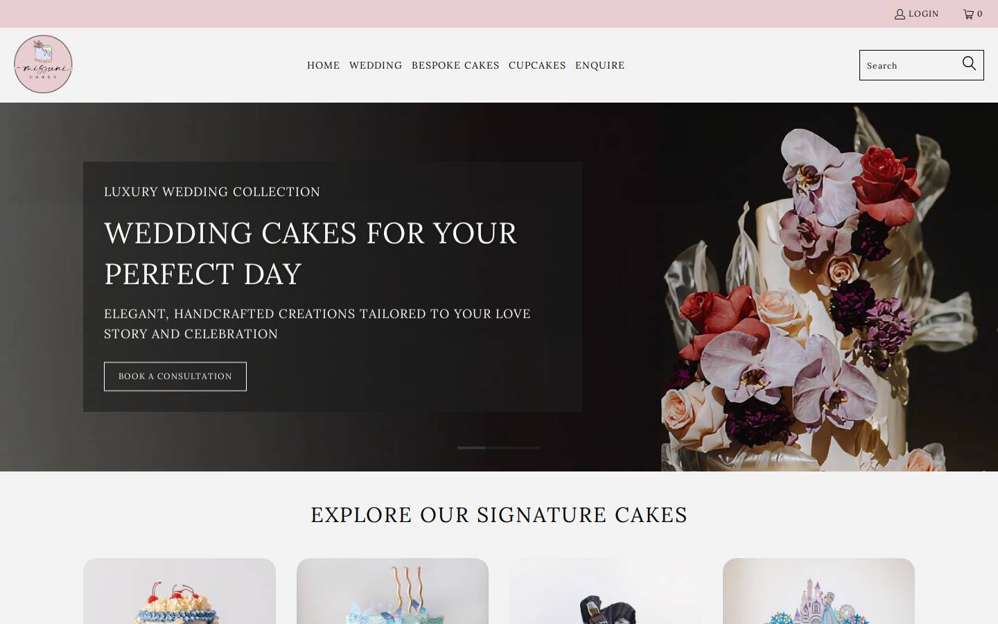missunicakes.com homepage screenshot
