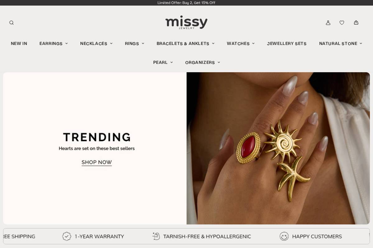 missyjewelry.com homepage screenshot