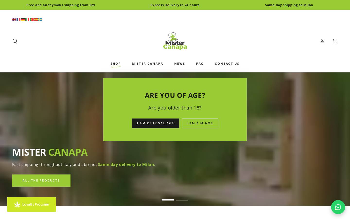 mister-canapa.com homepage screenshot