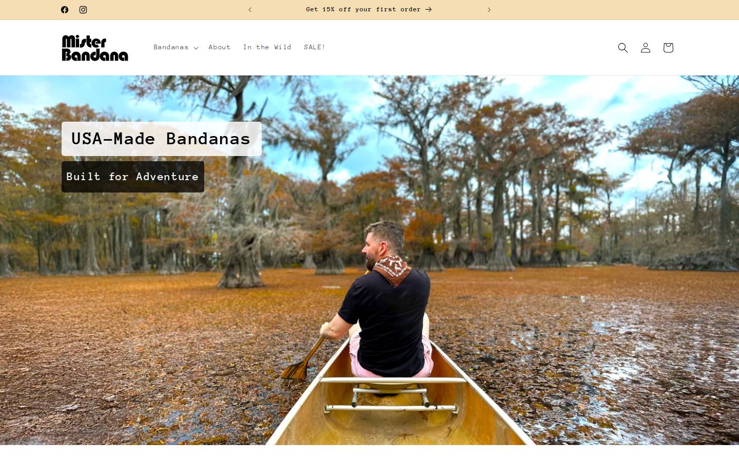 misterbandana.com homepage screenshot