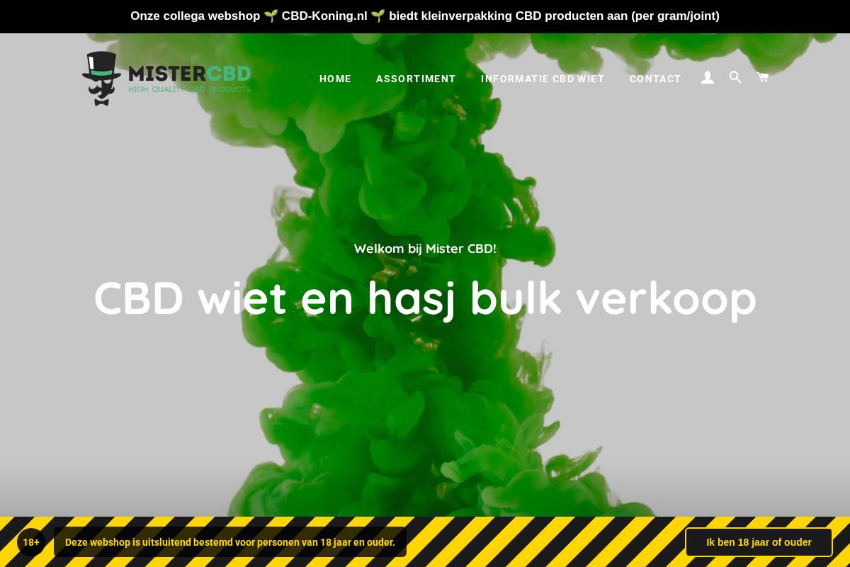 mistercbd.nl homepage screenshot