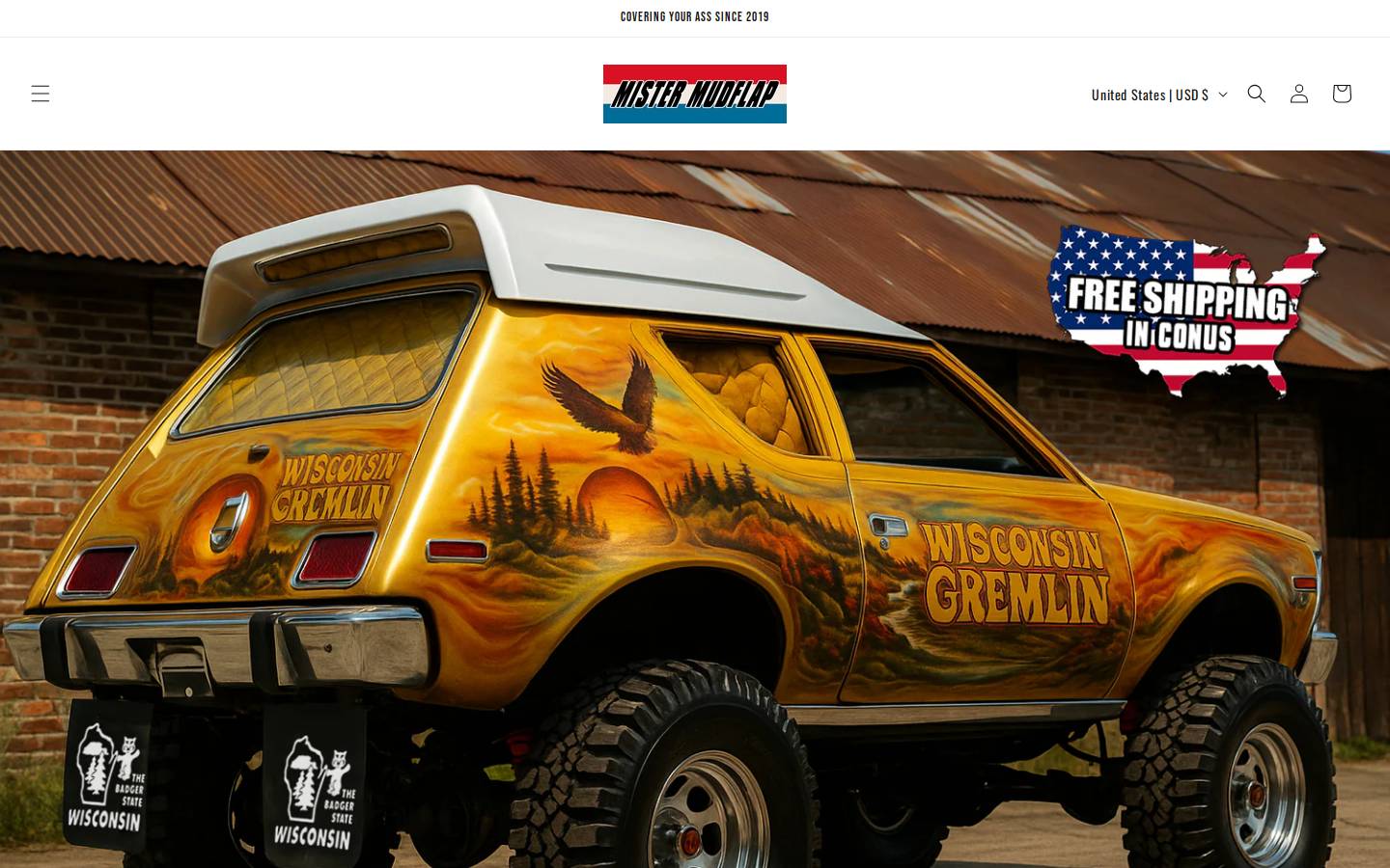 mistermudflap.com homepage screenshot