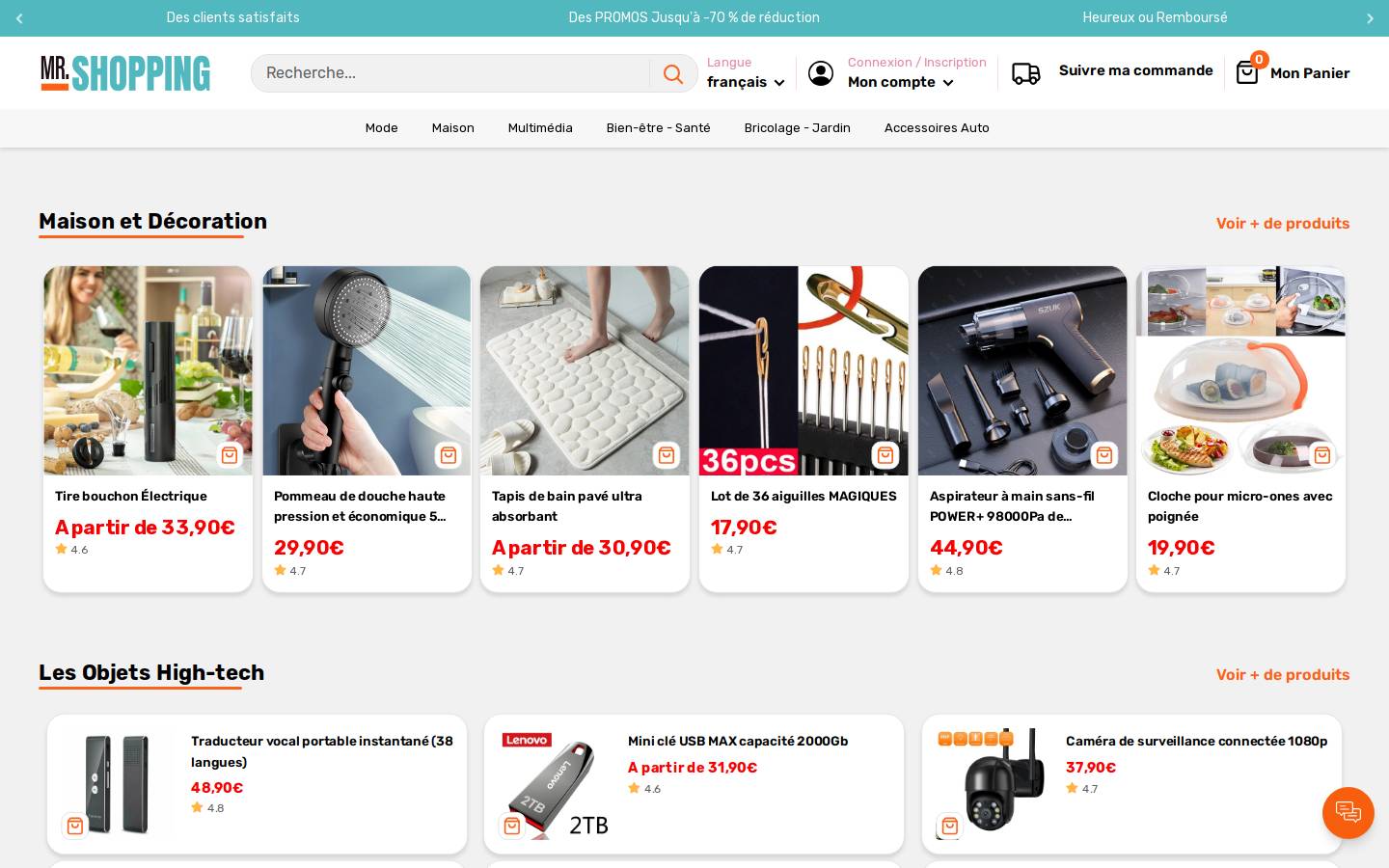 Mistershopping homepage screenshot