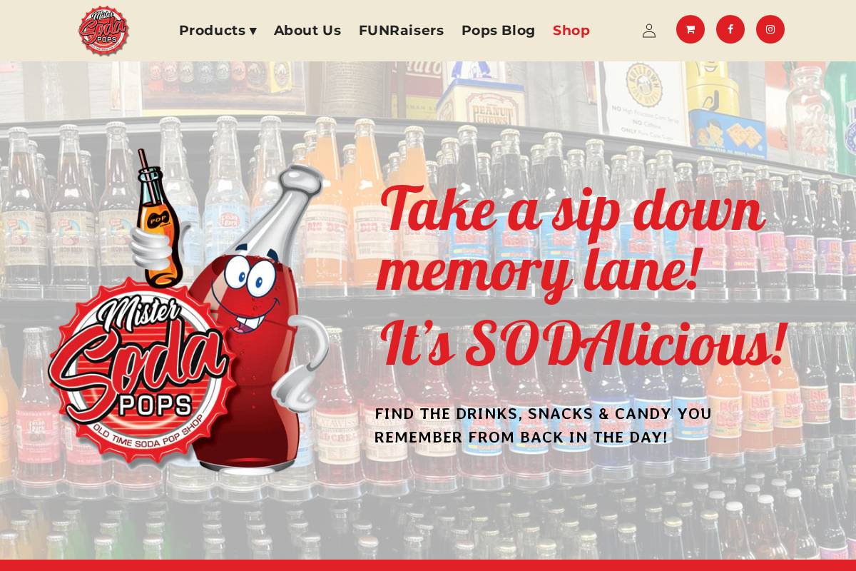 mistersodapops.com homepage screenshot