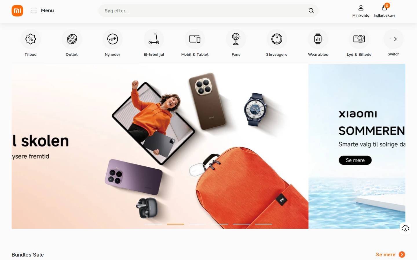 MiStore.dk homepage screenshot