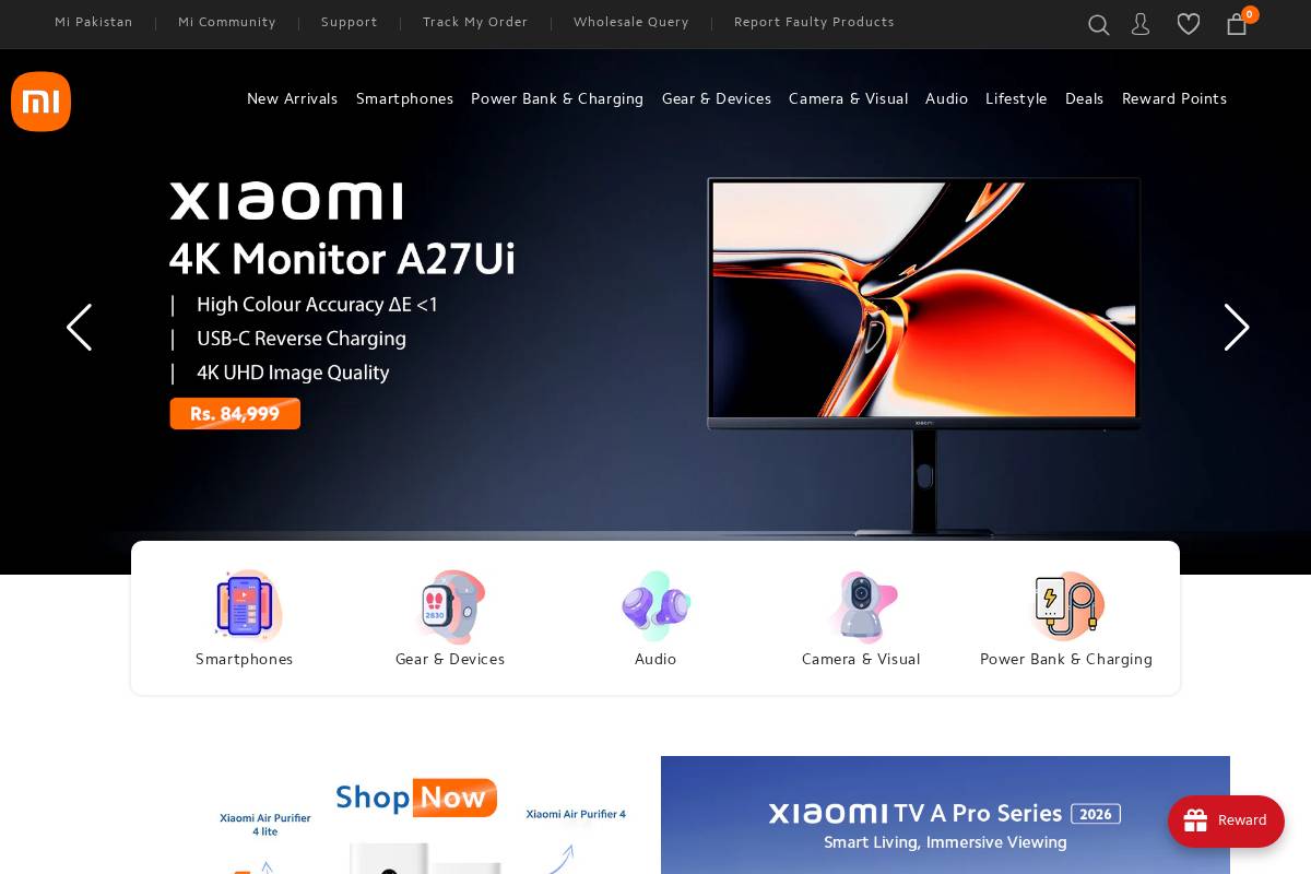 Mi Pakistan homepage screenshot