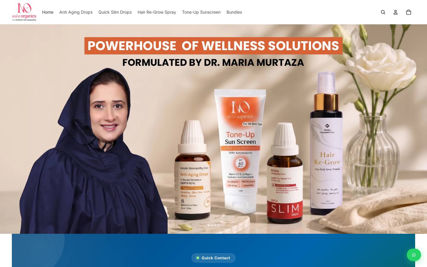 mistorganics.com homepage screenshot