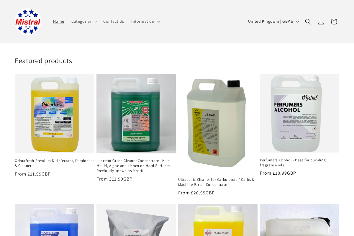 mistralie.co.uk homepage screenshot