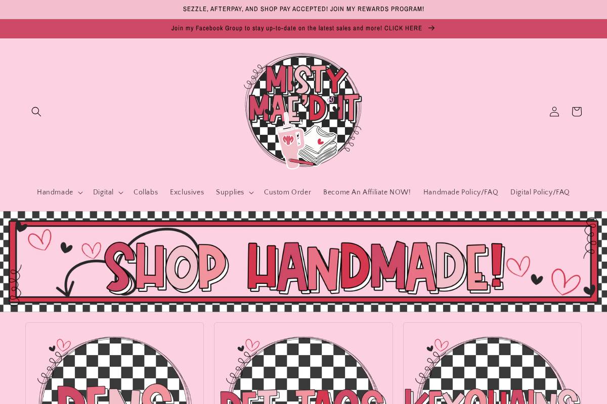 mistymaedit.com homepage screenshot