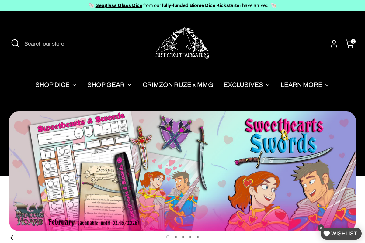 Misty Mountain Gaming homepage screenshot