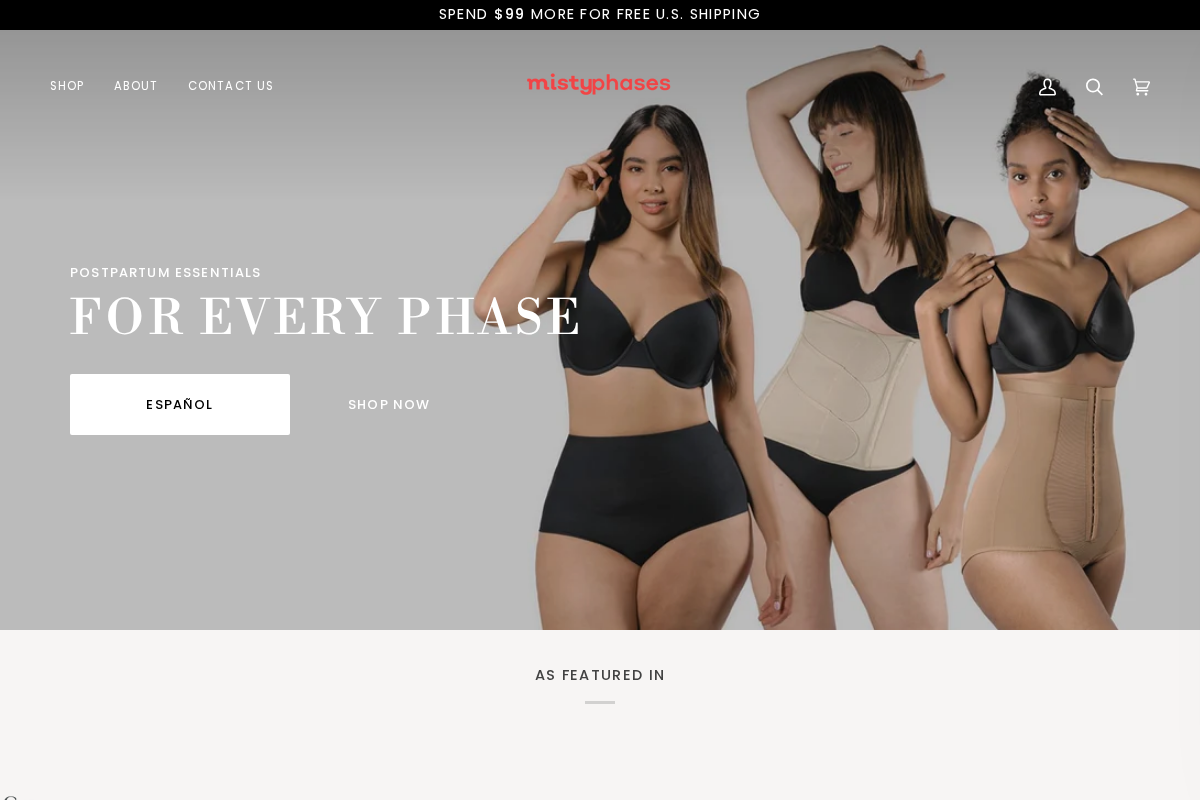 Misty Phases homepage screenshot