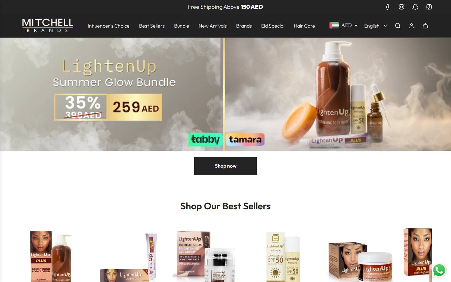 mitchellbrandsmea.com homepage screenshot