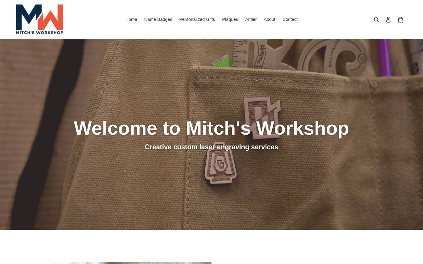 mitchsworkshop.com homepage screenshot