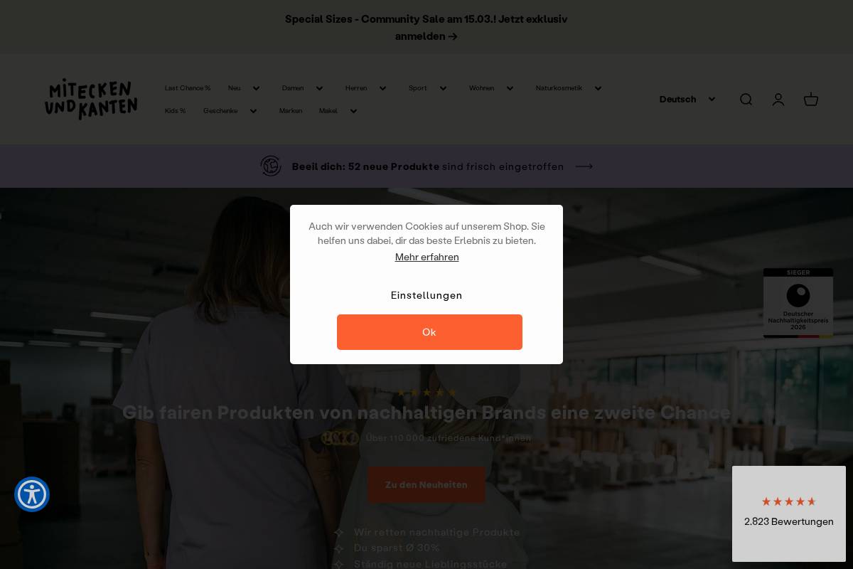 Miteckenundkanten homepage screenshot
